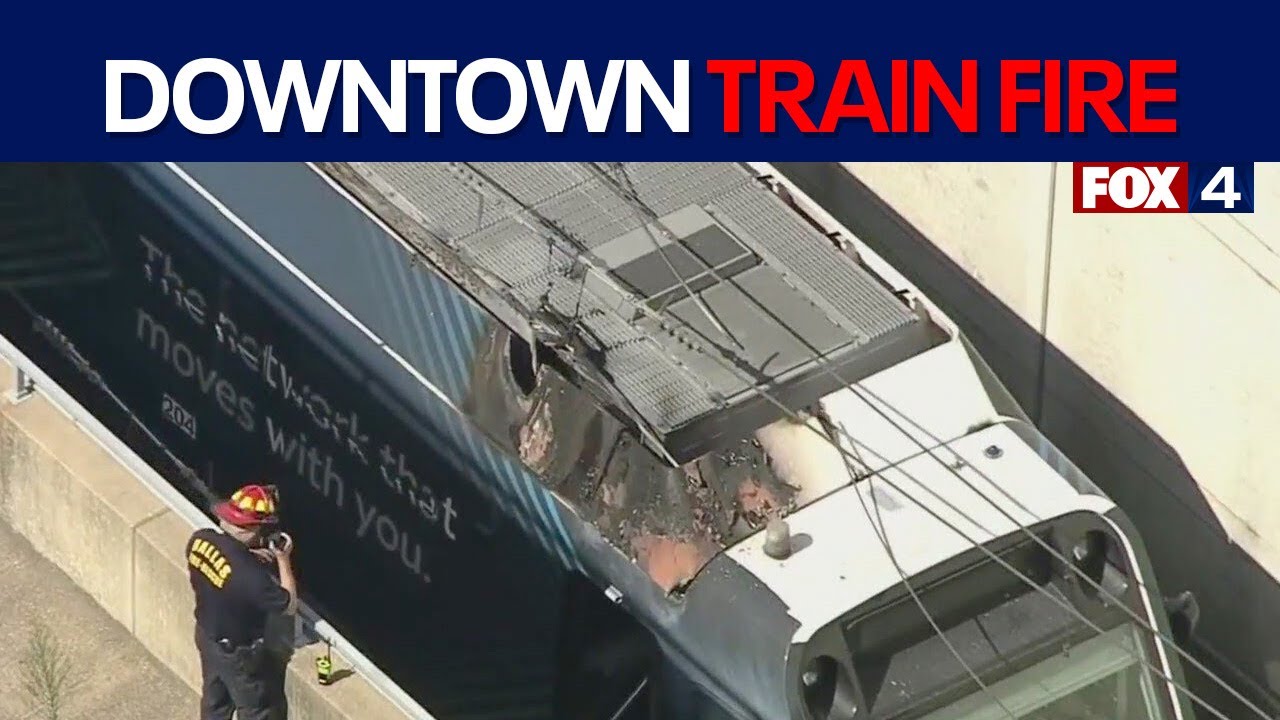 DART train catches fire causing rush hour delays