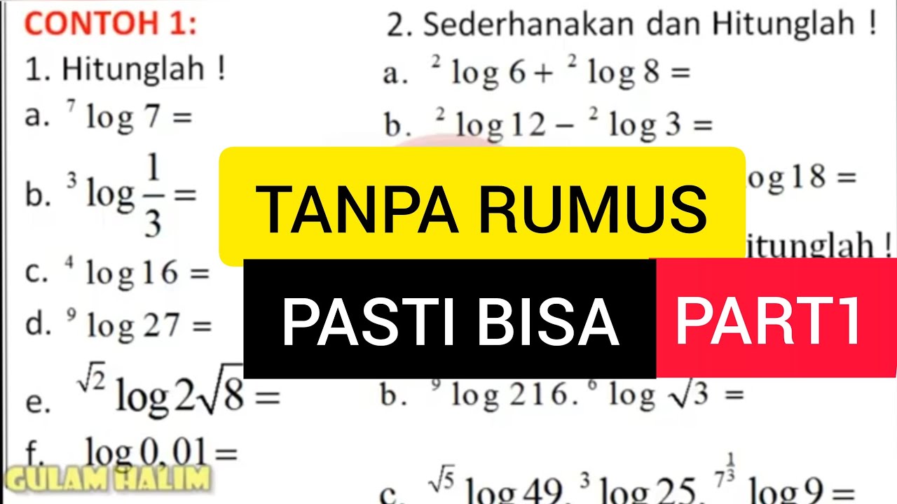 Cara cepat belajar Logaritma Part 1