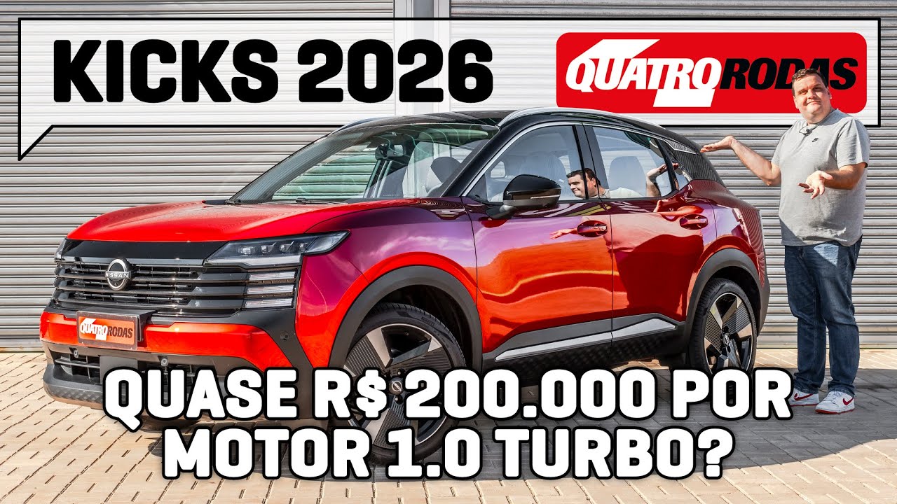 Nissan Kicks 2026 é 1.0 turbo com porte de SUV MÉDIO e beira os R$ 200.000