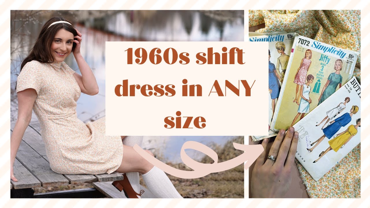 How to Sew a 1960s Shift Dress - Vintage Sewing Pattern Tutorial for Beginners with Pattern Drafting
