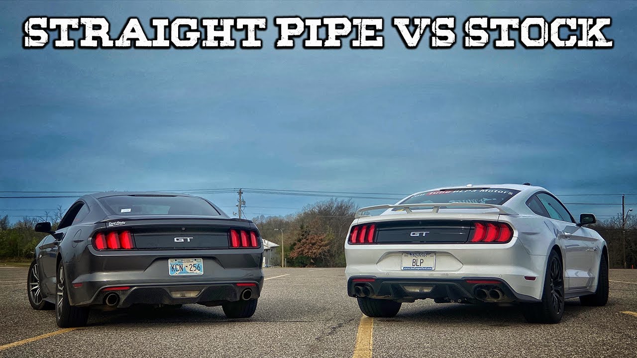 Straight Pipe Mustang GT vs Stock Mustang GT Exhaust Comparison