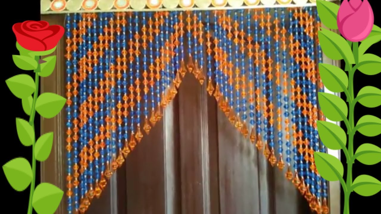 AWESOME DOOR HANGING TORAN MAKING AT HOME \\ HOW TO - MAKE DOOR HANGING TORAN FROM CRISTAL MOTI