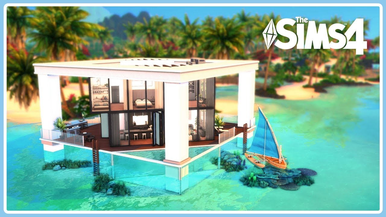 MODERN BEACH HOUSE with Pool | The Sims 4 Speed Build | + CC Links!