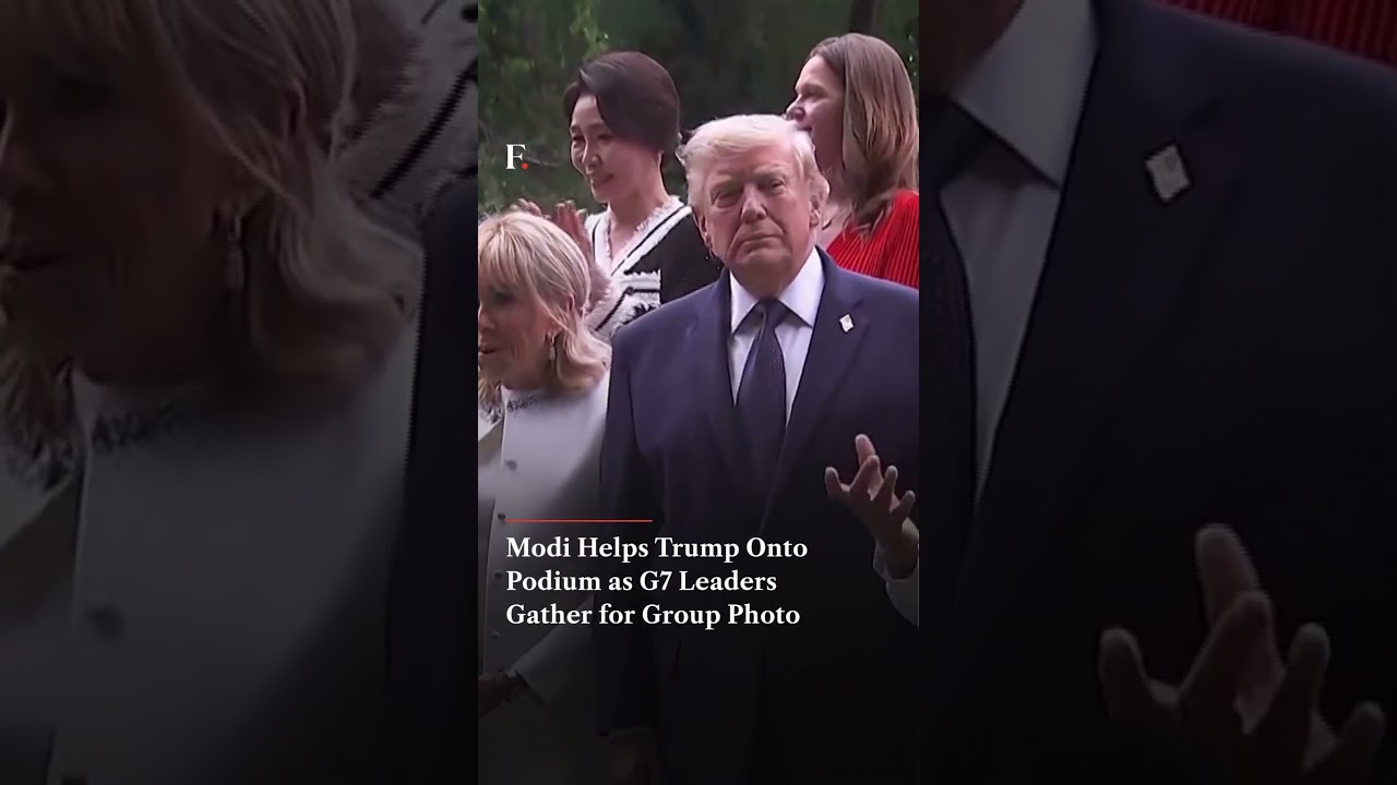 Modi Helps Trump Onto Podium as G7 Leaders Gather for Group Photo | Firstpost News | N18G