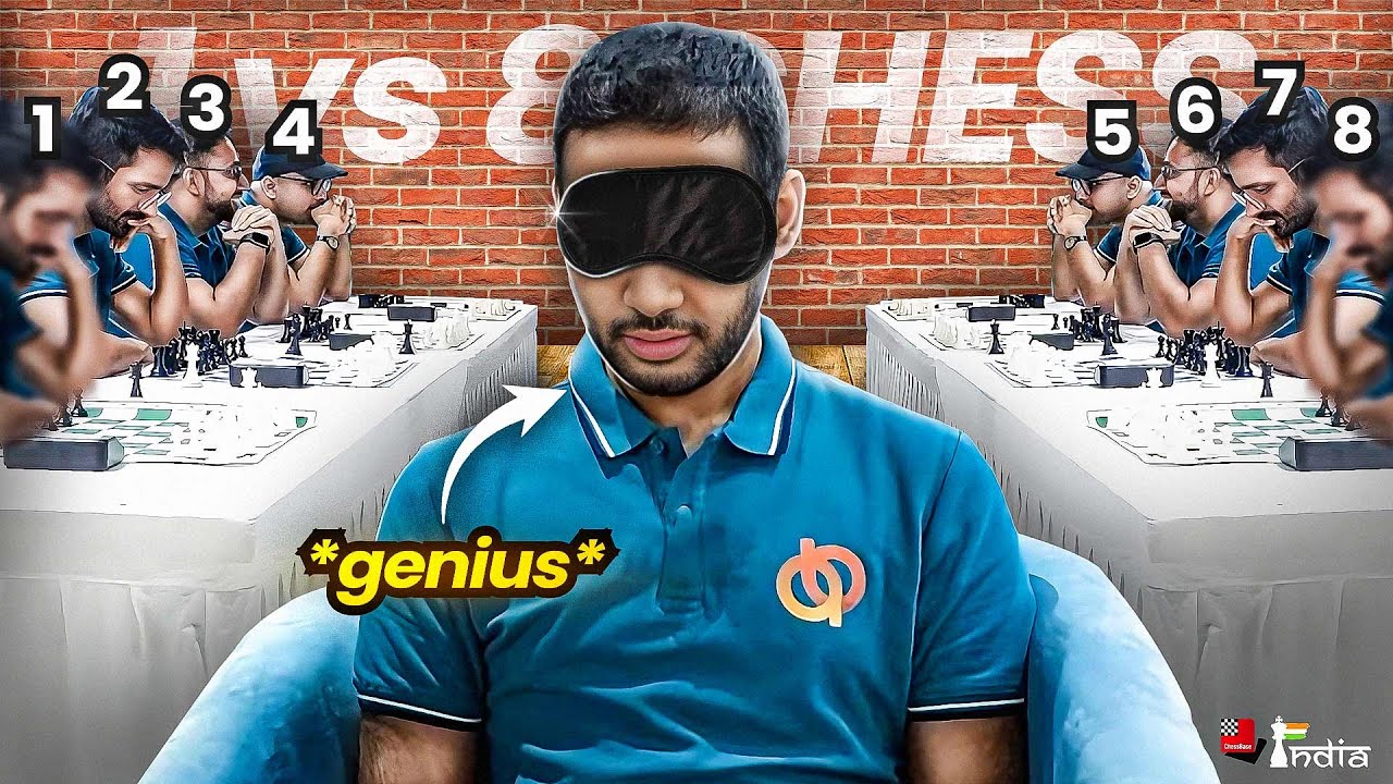 Arjun Erigaisi Blindfold vs 8 Opponents | QuantBox Simul