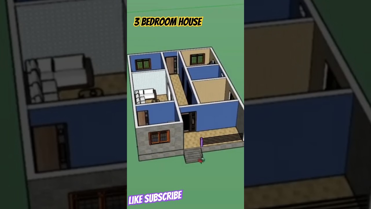 3 bedroom house design #home #hometour #house #housedesign #homedecor #homemade #ghar