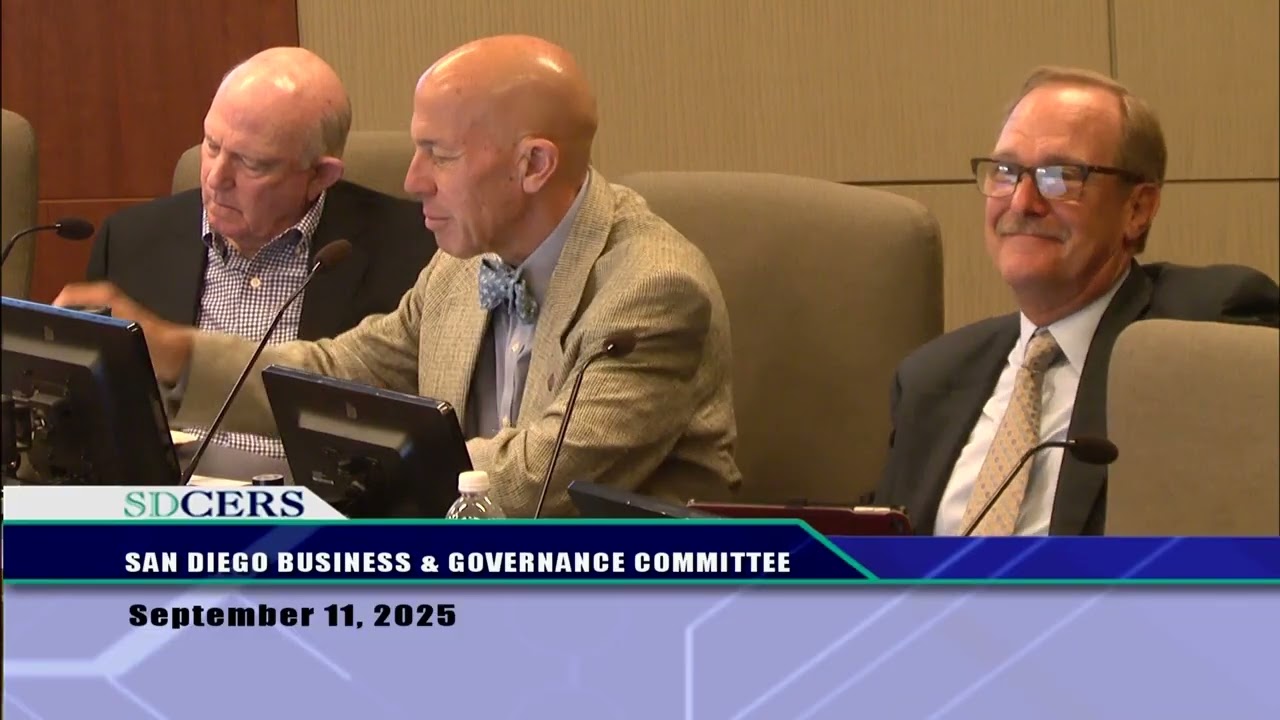 SDCERS Business and Governance Committee Meeting September 11, 2025