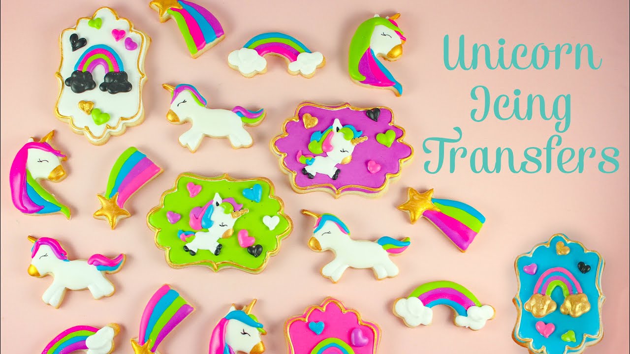 How to Make Unicorn Royal Icing Transfers for Plaque Cookies | Unicorn & Rainbow Sugar Cookies