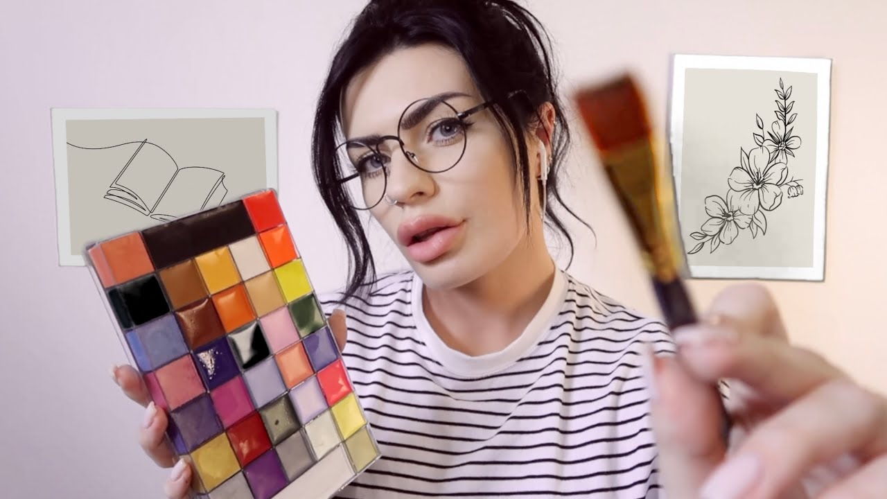 ASMR Painting On Your Face In Art Class 🎨 (face brushing roleplay)