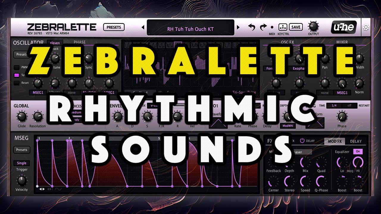 U-He Zebralette Free Presets: Rhythmical Bass, Lead, Pad, FX