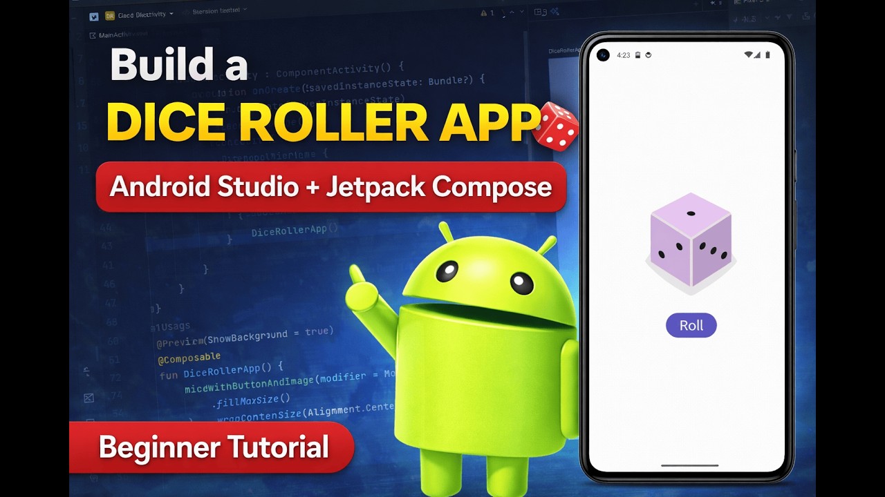 Build a Dice Roller App  | Android Studio + Jetpack Compose (Beginner Tutorial)