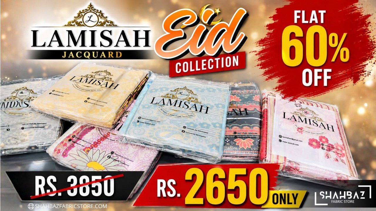 Lamisha Jacquard Vol 2 2026 3Pc Airjet | Eid Collection | Premium Jacquard Shawl | Wholesale Deal