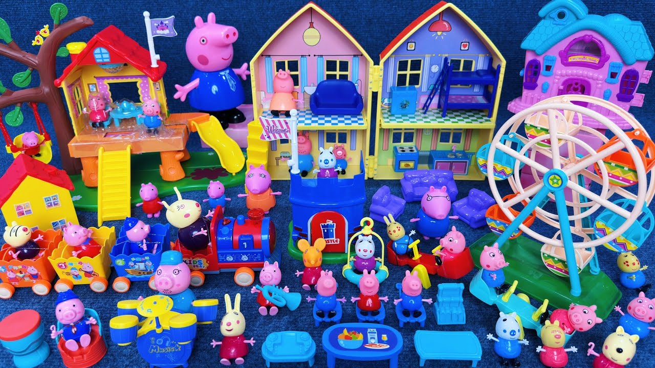 10 Minutes Satisfying with Unboxing Peppa Pig Playground ＆ Train Summer Camp Set ASMR | Review Toys