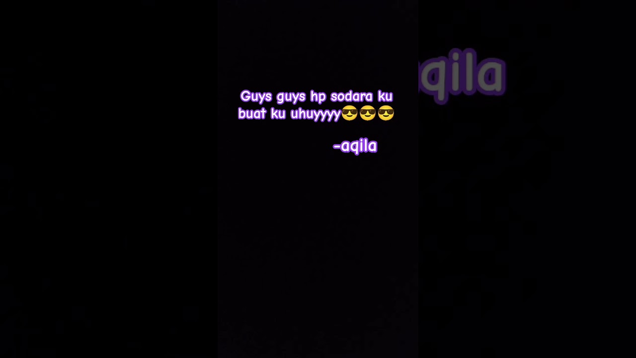 ini aku guys, aqila.