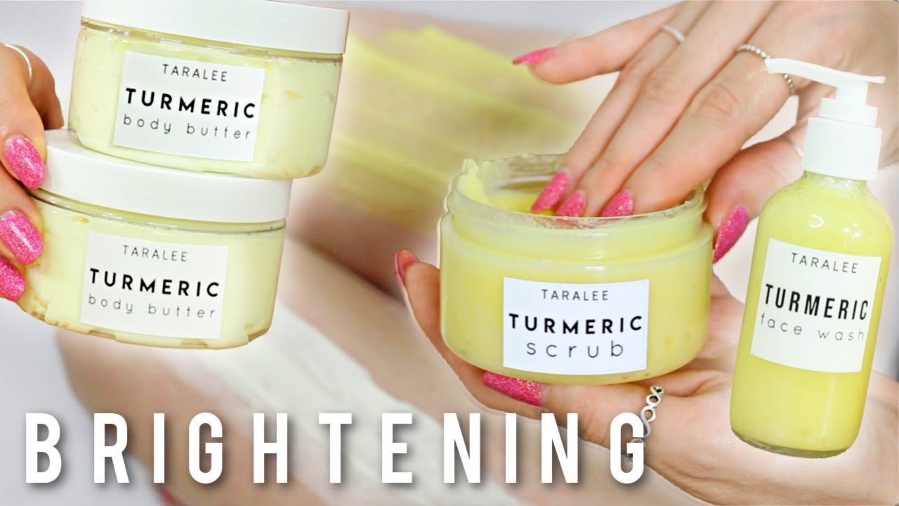 Brightening Turmeric Body Scrub, Body Butter, & Face Wash Recipe