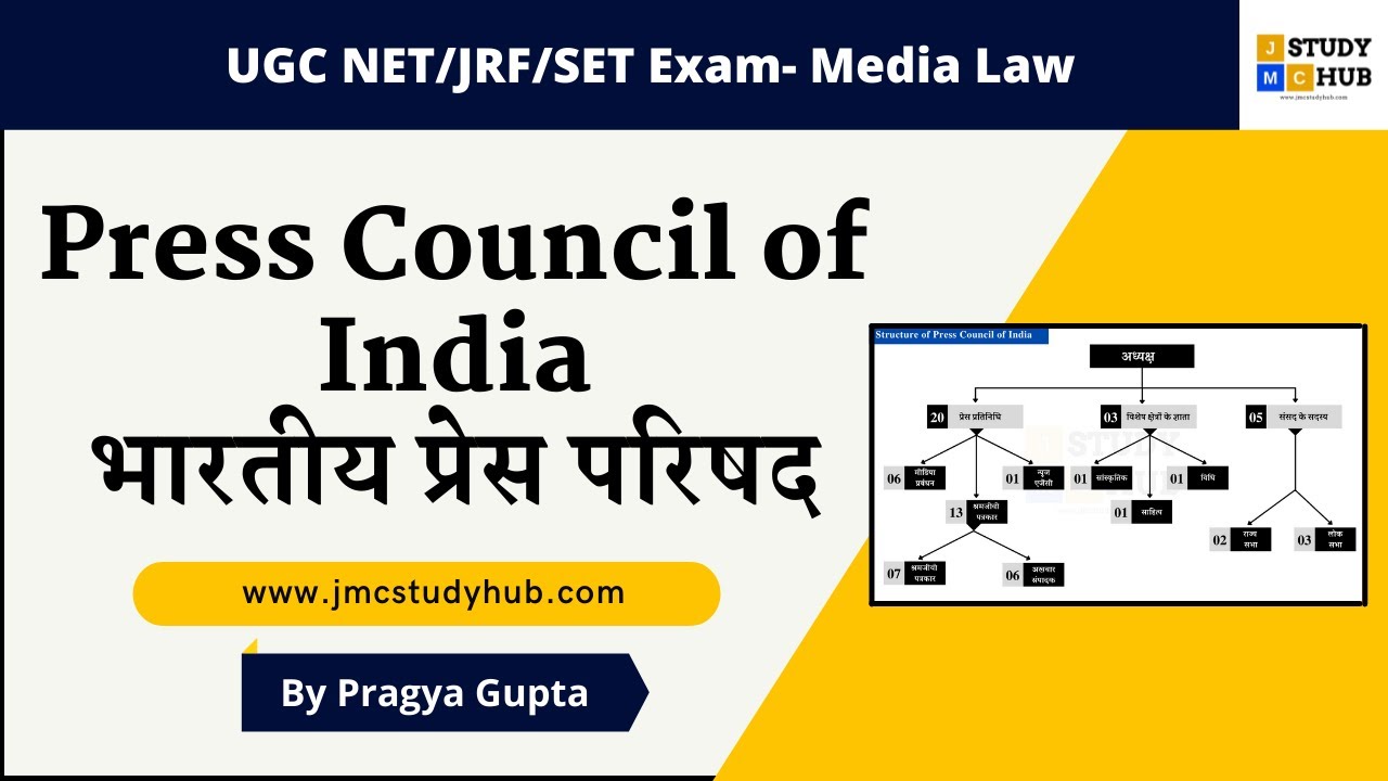 Press Council of India | भारतीय प्रेस परिषद | UGC NET | Media Law and Ethics | by Pragya Gupta |