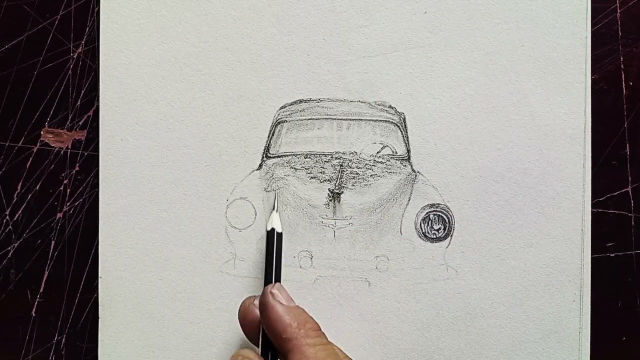 Method Drawing Vintage Cars in the Forest | Drawing Tutorial