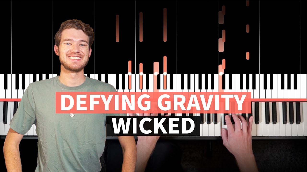 Defying Gravity - Wicked - EASY PIANO TUTORIAL (accompaniment with chords)