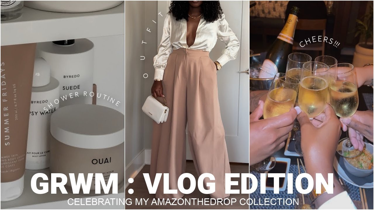GRWM: SHOWER + MAKEUP + OUTFIT+ MORE | VLOG EDITION | AMAZON THE DROP CELEBRATION DINNER |  iDESIGN8