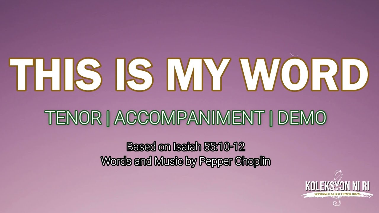 This is My Word | Tenor | Piano