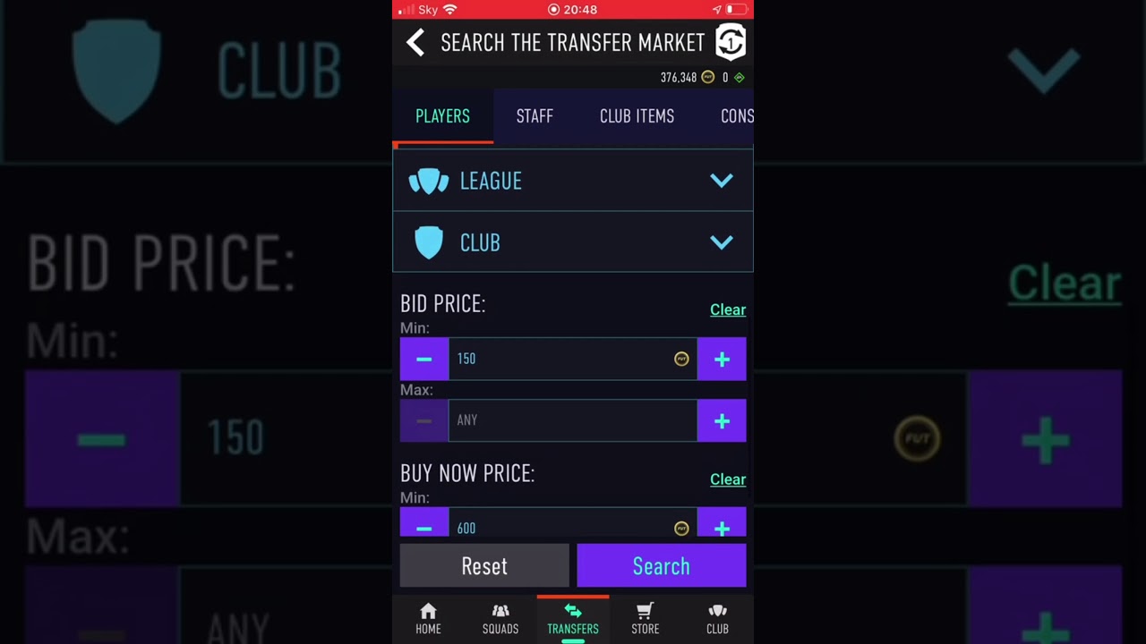 Fifa 21 : How to snipe on the companion/web app