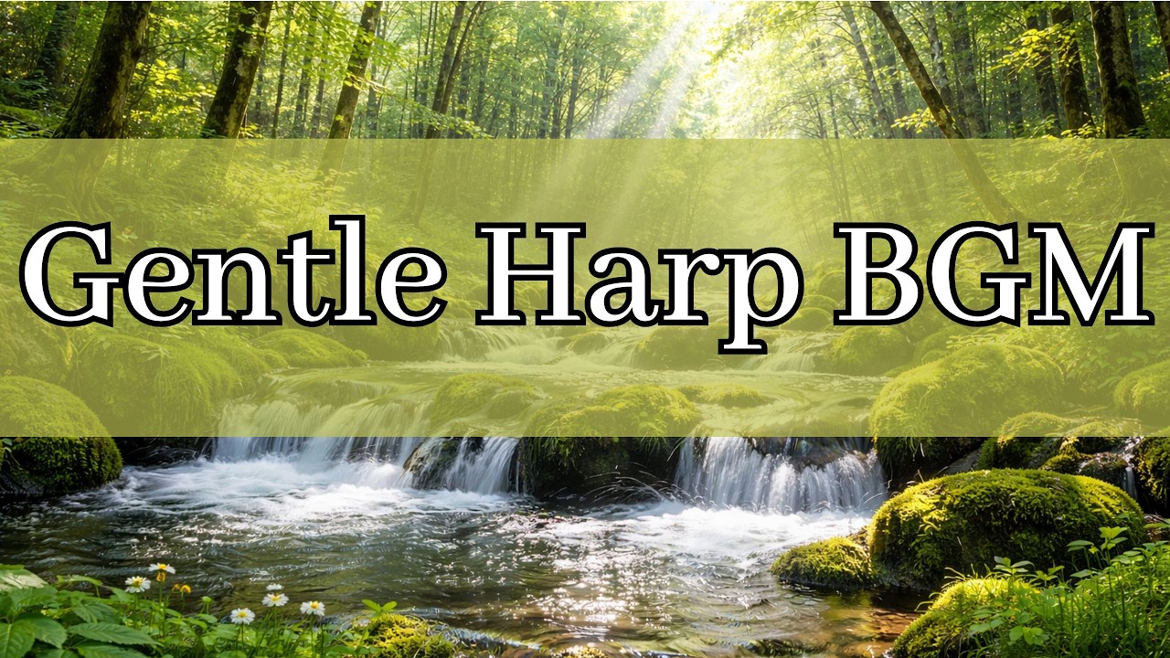 Relaxing Harp Music | Rest Your Mind & Body | Forest Stream Ambience