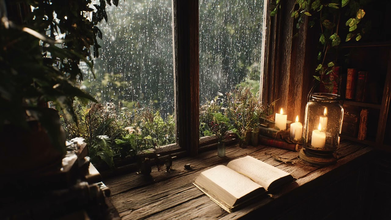 Hidden Forest Cabin at Night 🌲🌧️ Dark Rain Ambience for Sleep, Calm & Insomnia Relief