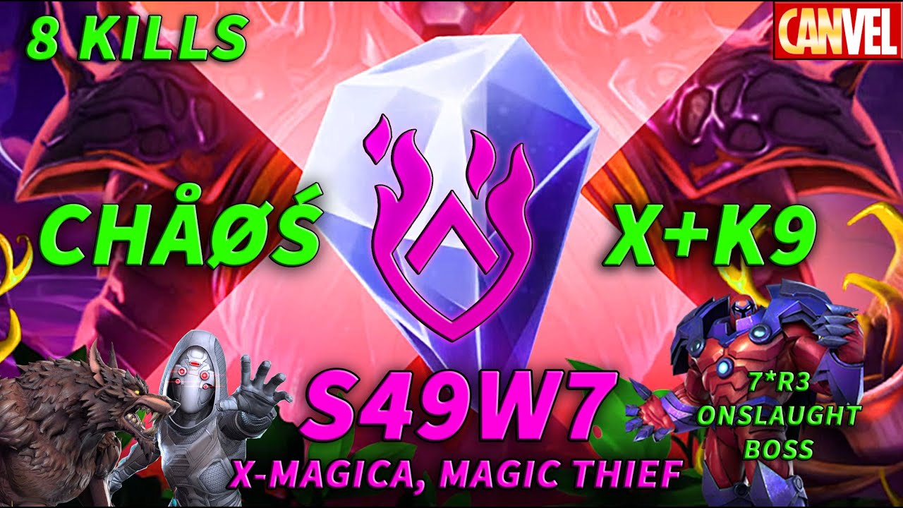 AW: CHÅØŚ vs. X+K9 | S49W7 | 8 Dövüş | 7*R3 ONSLAUGHT BOSS FIGHT - Marvel Contest of Champions