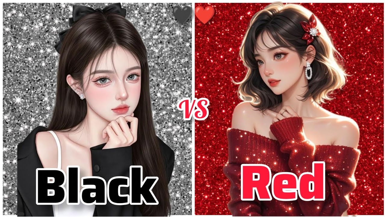 Black 🖤 vs Red ♥️//@queenashi12 //#gift #viral #fashion #trending #aesthetic #trendingvideo #dress 