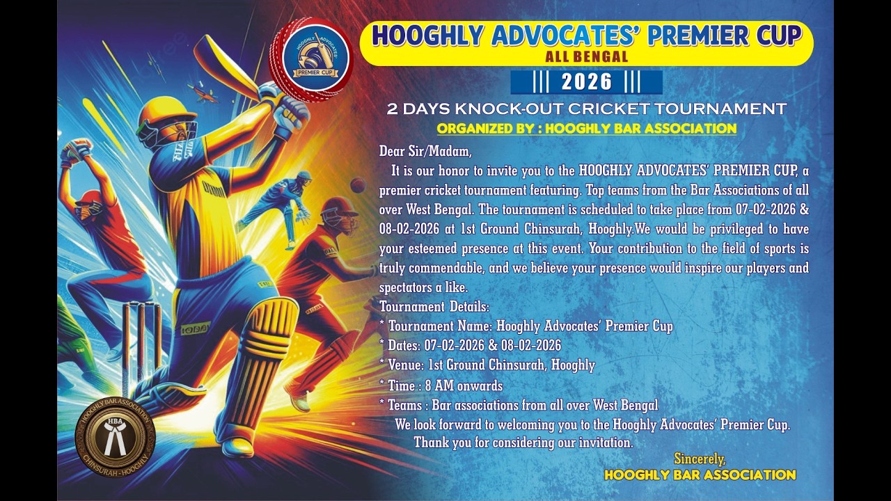 HOOGHLY ADVOCATE'S PREMIER CUP 2026 { ORG.BY- HOOGHLY BAR ASSOCIATION }  || FINAL DAY ||
