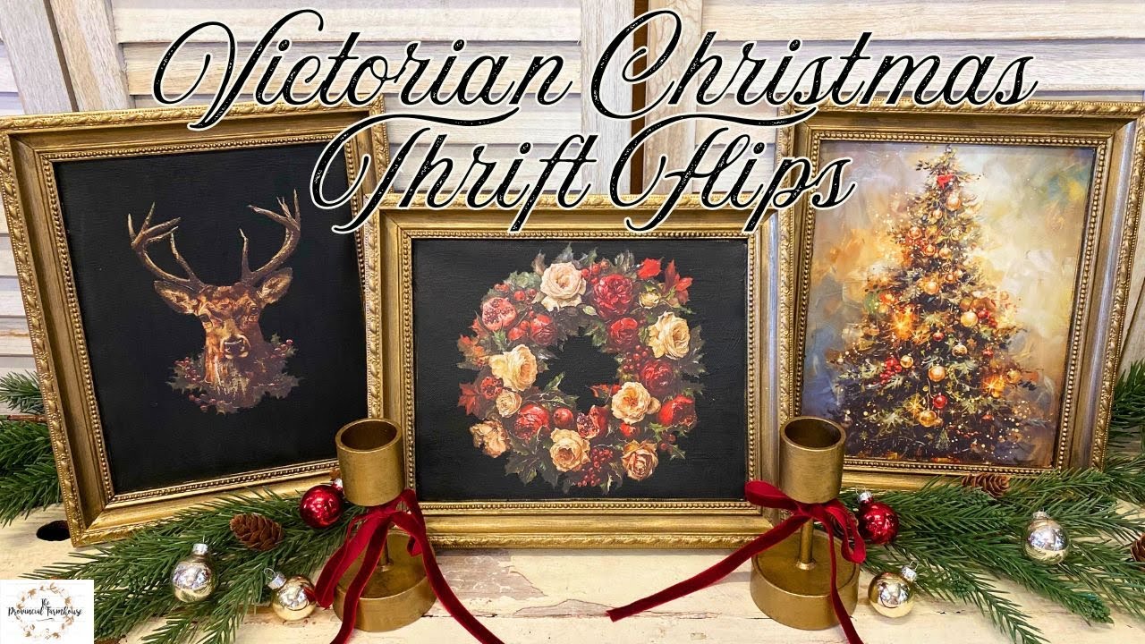 DIY Victorian Christmas Thrift Flips using NEW IOD Holiday Release 2024 | DIY Decor | DIY Wall Art