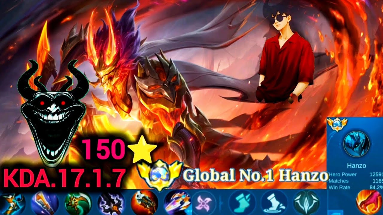 Global Top 1 Build Hanzo Gameplay KDA.17.1.7💀🔥🔥