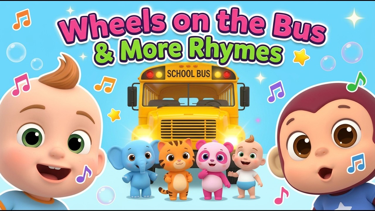 Wheel on the bus mix Nursery Rhymes for Babies | Fun Kids Songs & Learning | little glow rhymes