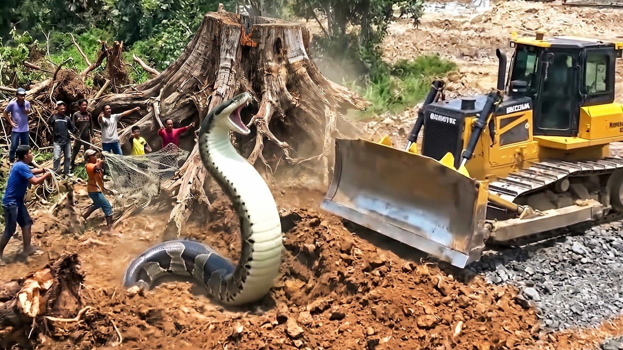 EPIC Land Filling Up Bulldozer SHANTUI Clearing Brush Large Pile of Dirt, Many 12 Wheel Truck Delive