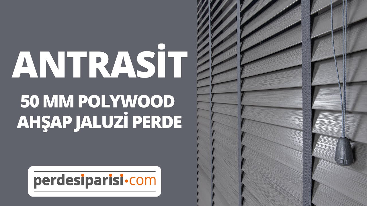 Antrasit Polywood 50 MM Ahşap Jaluzi Perde #PerdeSiparisicom