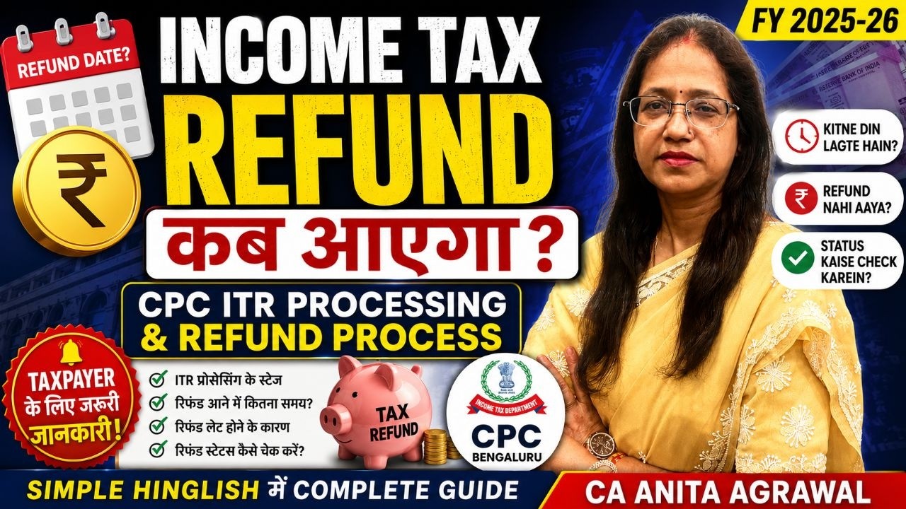 INCOME TAX REFUND कब आएगा? FY25-26 ITR Processing & Refund#caanitaagrawal