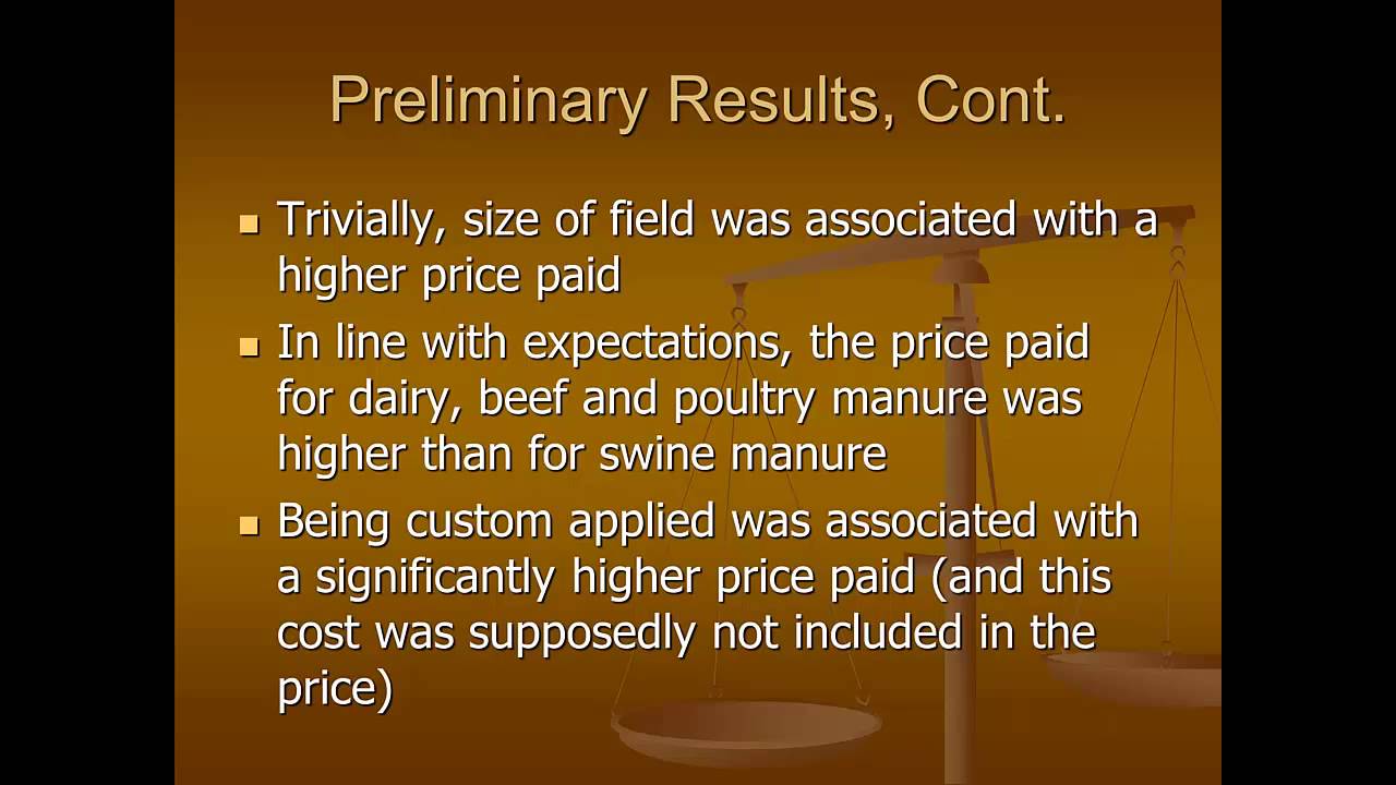 Factors Affecting the Price of Manure Applied on Corn