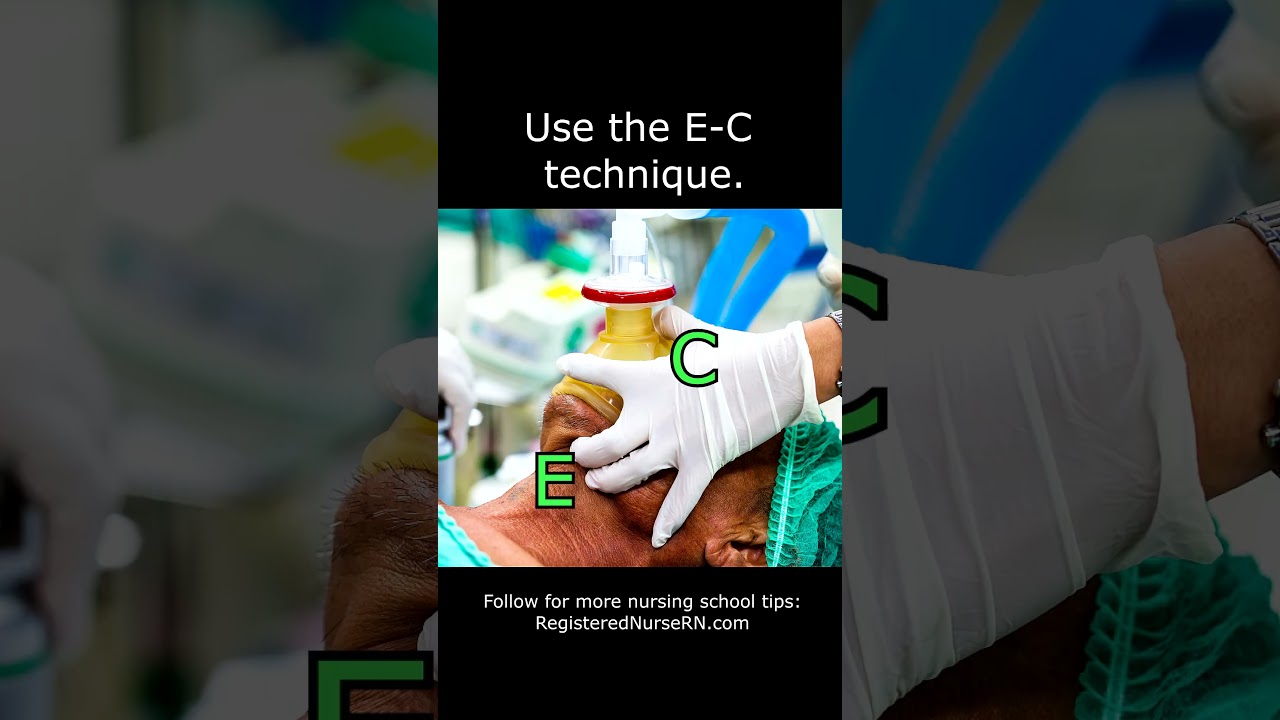 Nurse CPR E-C Seal Technique - Ambu Bag Mask Resuscitation