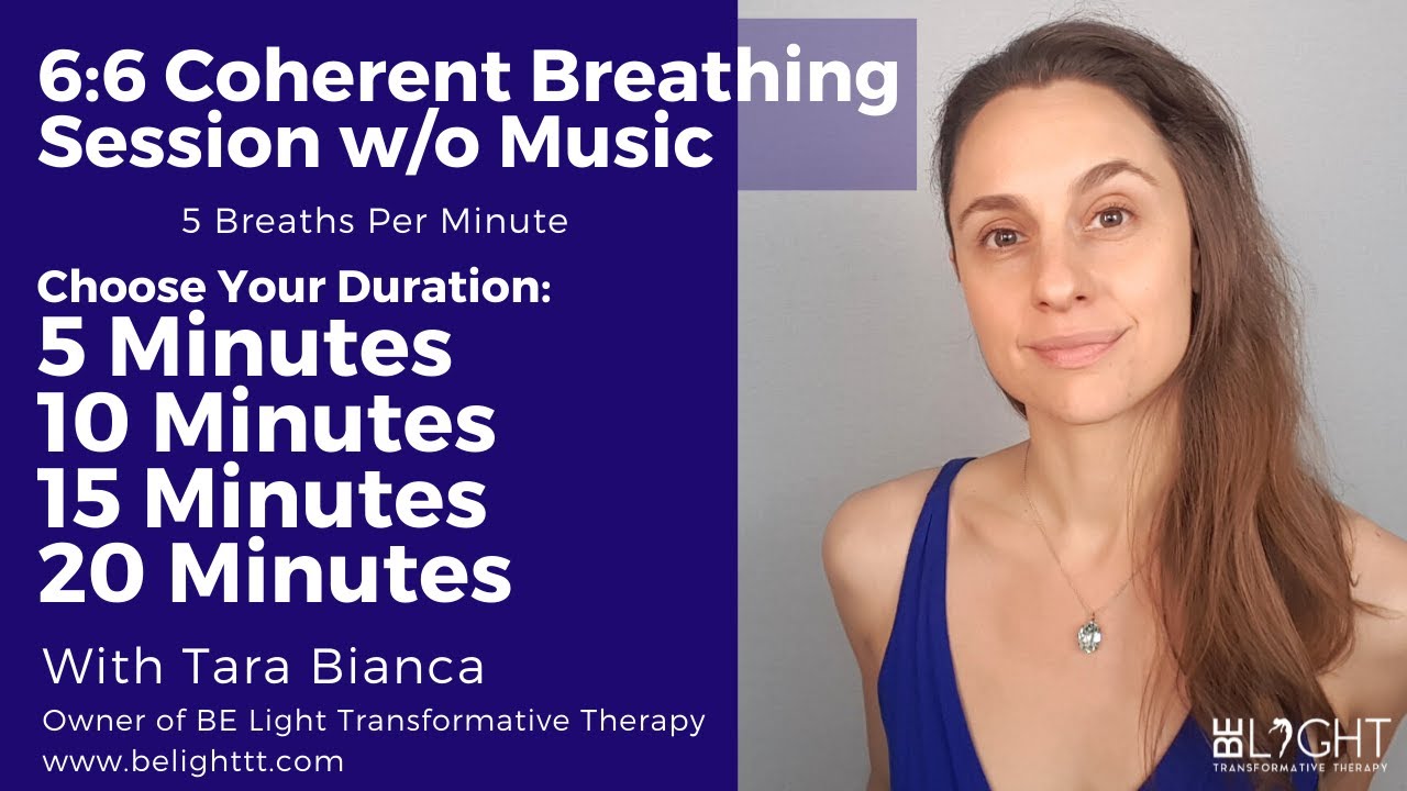 6:6Guided Coherent Breathing Session WITHOUT Music-Vagal Tone, HRV, Alveolar Ventilation, Relaxation