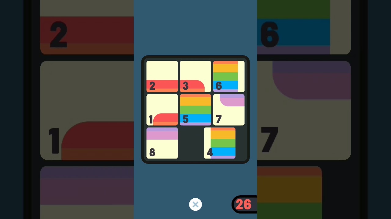 Sliding Puzzle 😁🤯 solved in 40 moves.. Watch till the end#1234 player games#