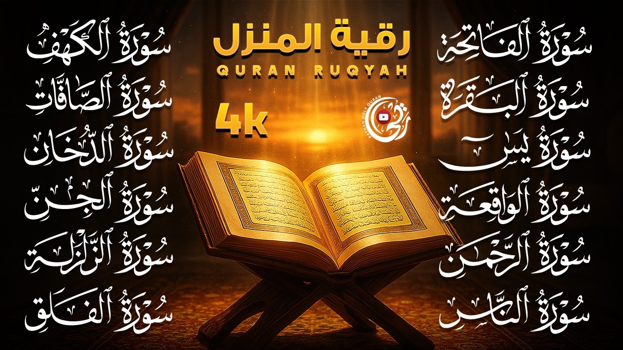 رقية البيت | سورة الفاتحة البقرة الكهف يس الواقعة الرحمن الملك الصافات الدخان الجن بصوت احمد العجمي