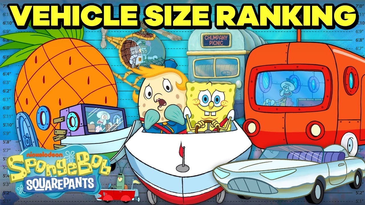 Every Car, Truck, Tank, and Vehicle Ranked By SIZE! 🚗 | SpongeBob