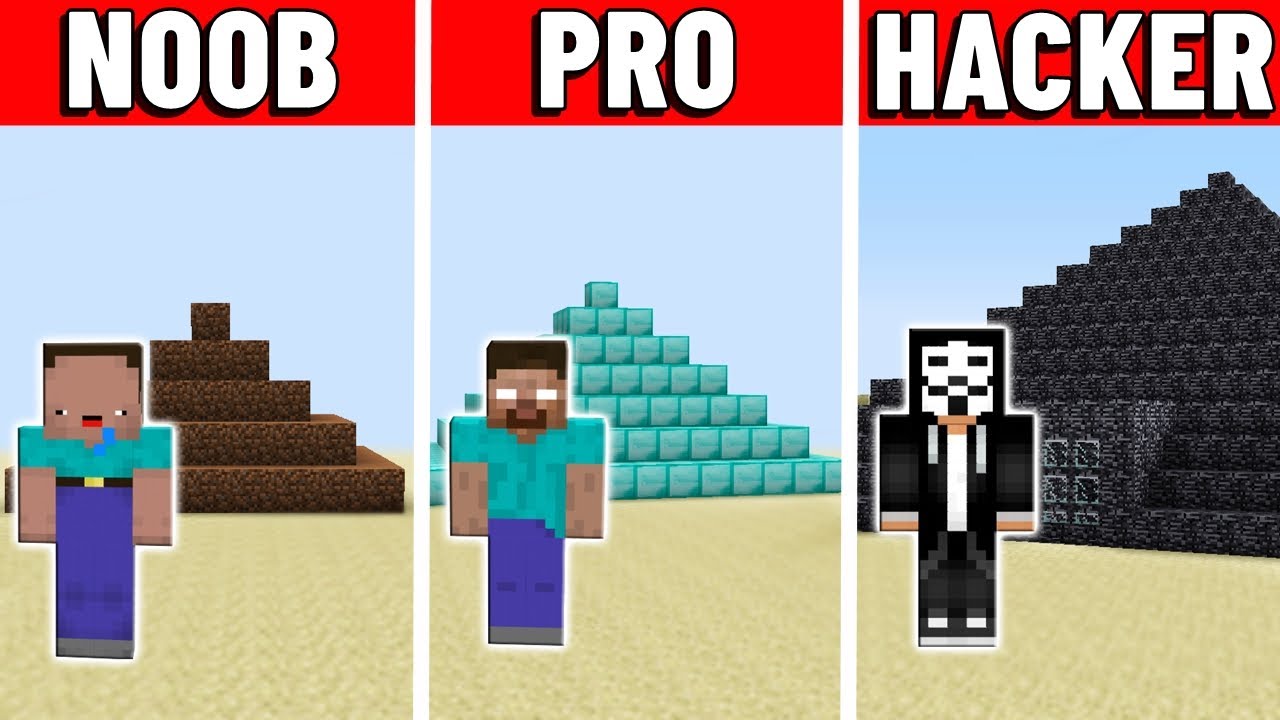 NOOB VS PRO VS HACKER: NÃO ESCOLHA A PIRÂMIDE ERRADA NO MINECRAFT!!