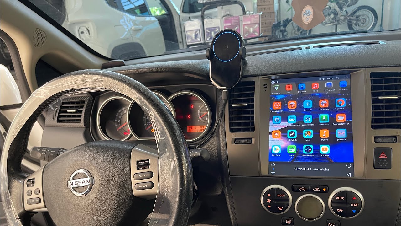 Comandos de som no volante e Central multimídia modelo “Tesla” no Nissan Tiida, Livina, Confira…