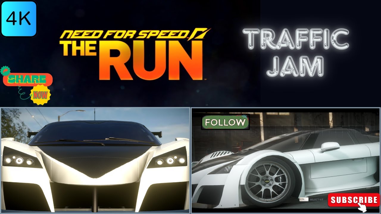 4K || NFS : The Run || Challenge Series || Rural Track Attack -Traffic Jam || BY TOMG4K