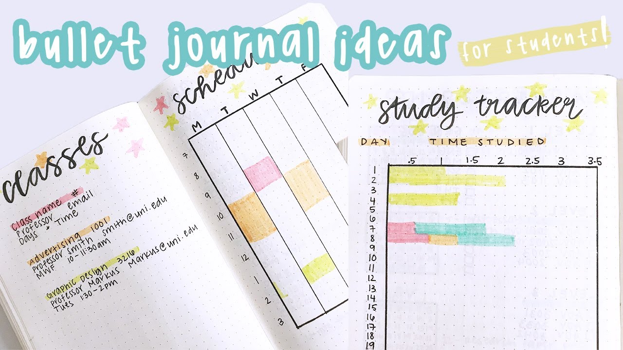 5 Bullet Journal Spreads for Students! | Reese Regan