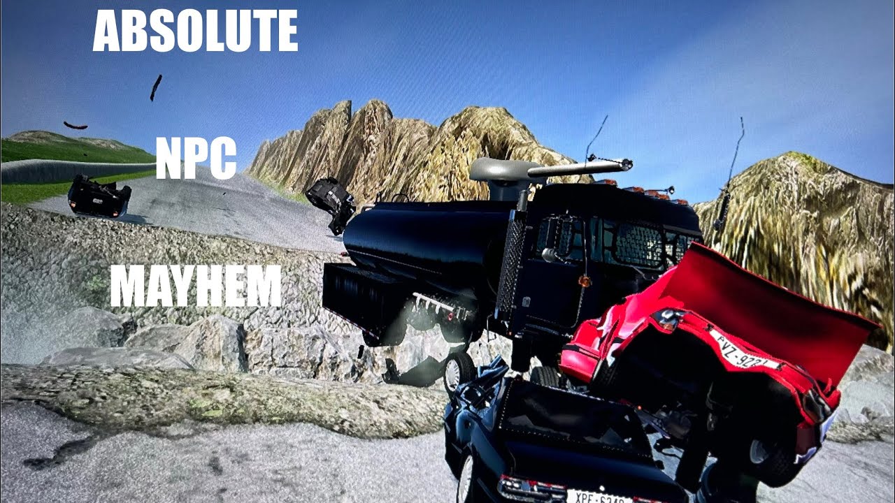 Bombing Down The Crash Hard Mountain With AI In BeamNG Drive!!