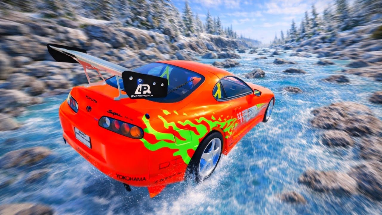 🔥NO BRAKES Down Extreme Water Current! Which Car Survives?🤯 – BeamNG Drive #7