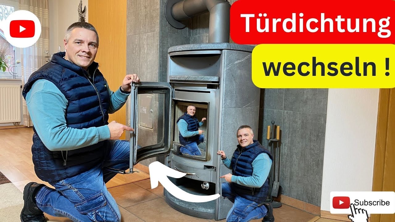 Kaminofen Türdichtung wechseln / Dichtschnur ersetzen / HARK