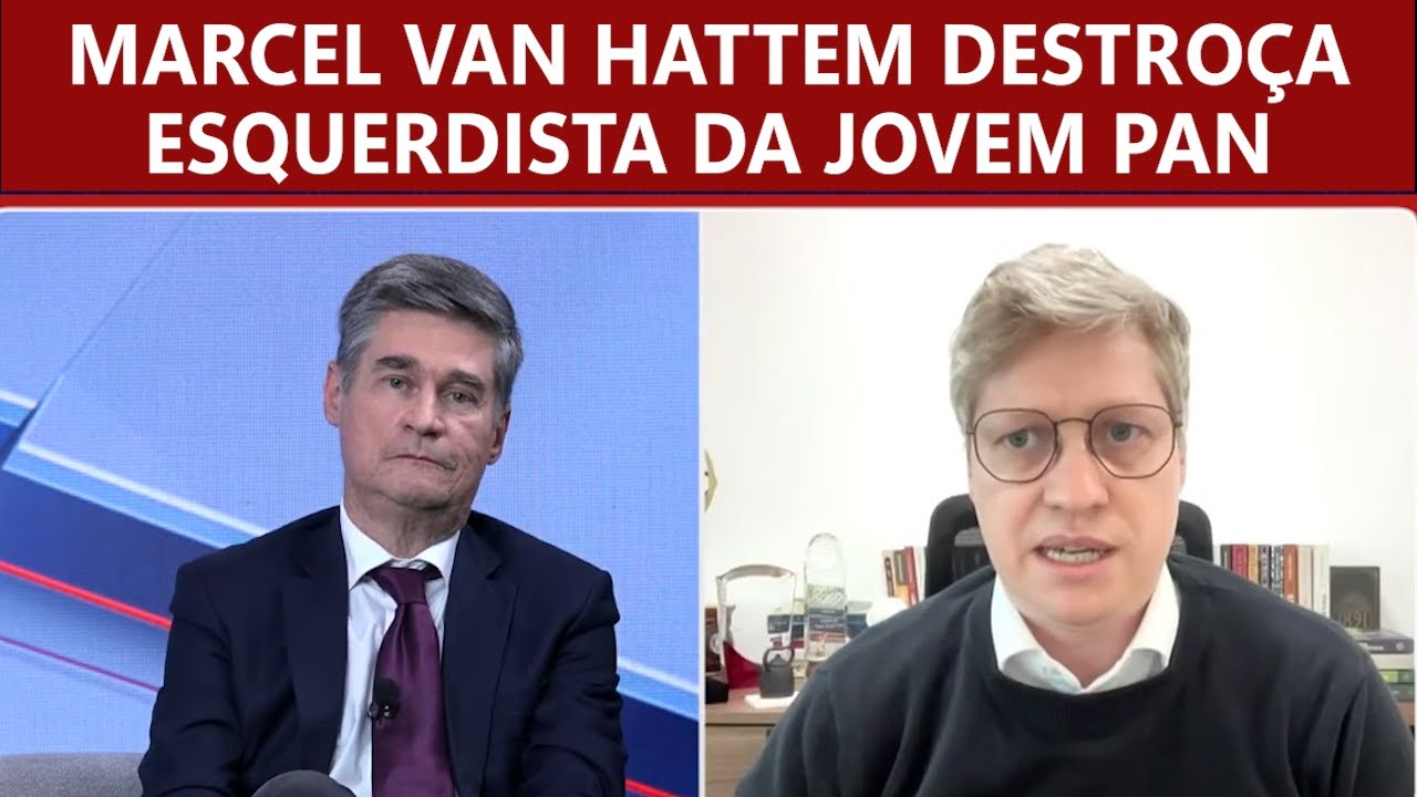 PIPERNO DA JOVEM PAN E O DEPUTADO MARCEL VAN HATTEM DISCUTEM AO VIVO SOBRE APOIO AO TRUMP.
